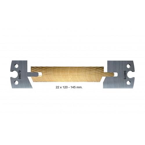 Chamfered, outdoor, 22 x 120–145 mm