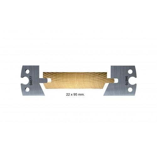 Chamfered, outdoor, 22 x 95 mm
