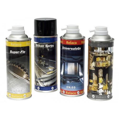 Spray-setti (Tartuntaöljy, Universaaliöljy, Super-Flo ja silikonispray)